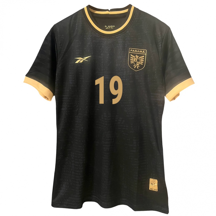 Hombre Fútbol Camiseta Panamá Kahir Tovares #19 Negro 2ª Equipación 24-26