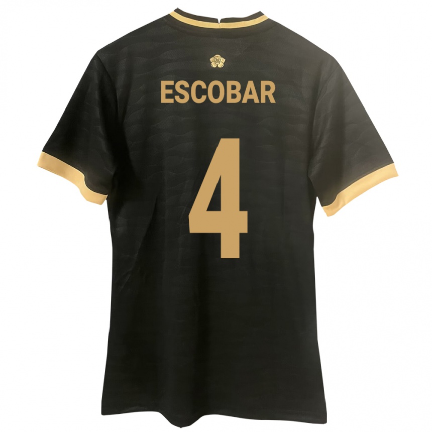 Hombre Fútbol Camiseta Panamá Fidel Escobar #4 Negro 2ª Equipación 24-26