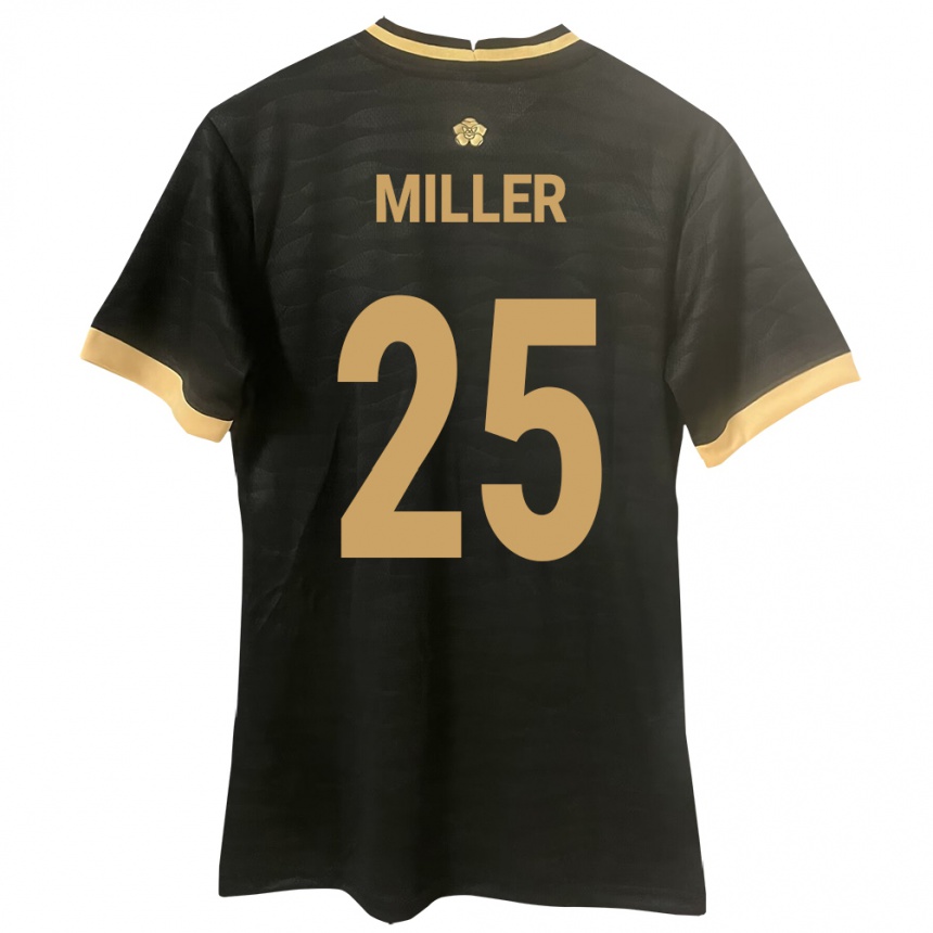 Hombre Fútbol Camiseta Panamá Roderick Miller #25 Negro 2ª Equipación 24-26