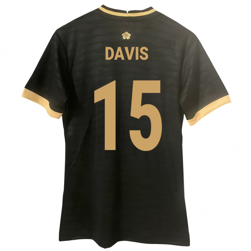 Hombre Fútbol Camiseta Panamá Éric Davis #15 Negro 2ª Equipación 24-26