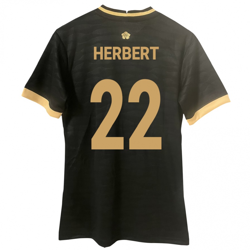 Hombre Fútbol Camiseta Panamá Antony Herbert #22 Negro 2ª Equipación 24-26