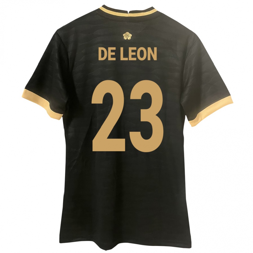 Hombre Fútbol Camiseta Panamá Yerenis De León #23 Negro 2ª Equipación 24-26