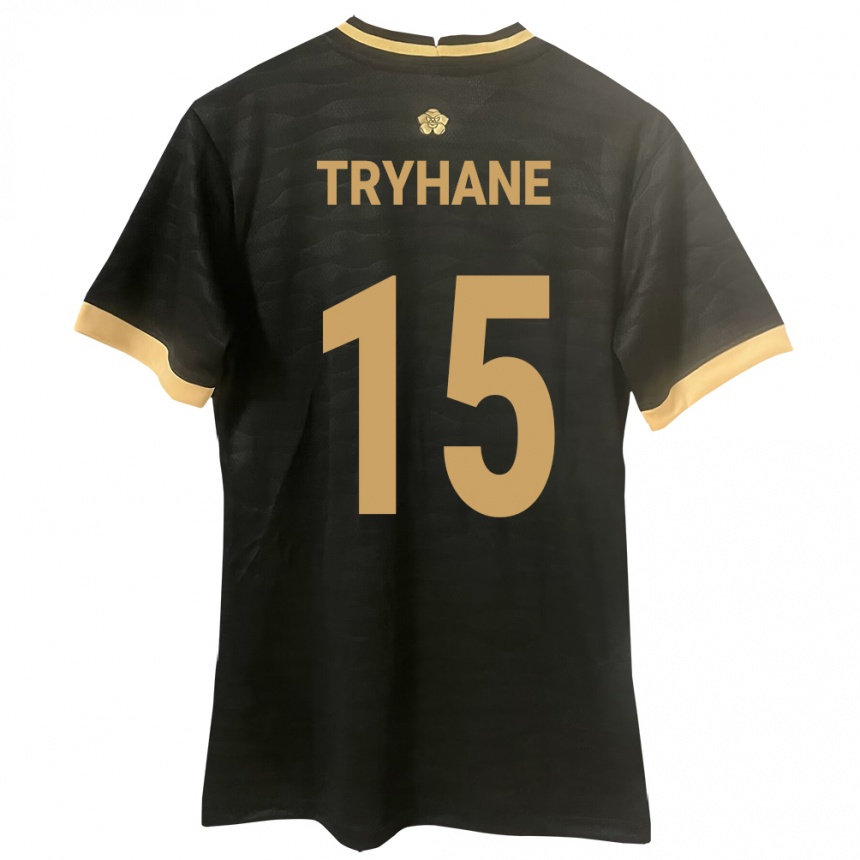 Hombre Fútbol Camiseta Panamá Izaura Tryhane #15 Negro 2ª Equipación 24-26
