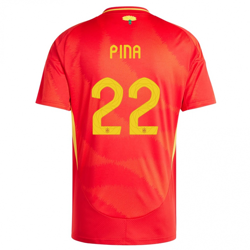 Mujer Fútbol Camiseta España Claudia Pina #22 Rojo 1ª Equipación 24-26