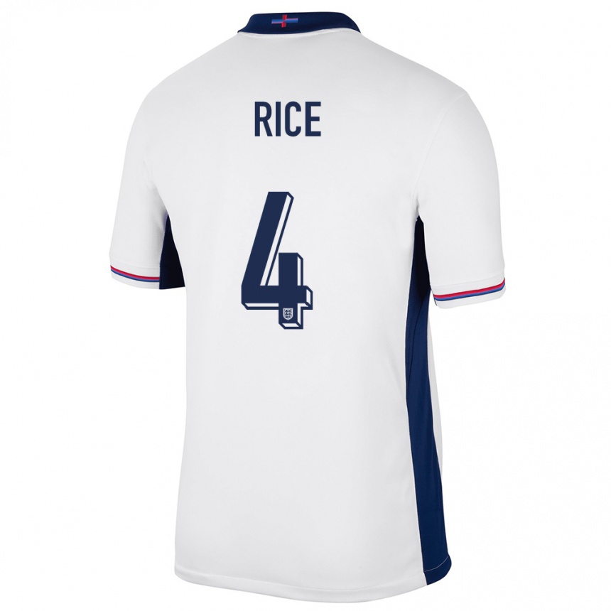 Mujer Fútbol Camiseta Inglaterra Declan Rice #4 Blanco 1ª Equipación 24-26