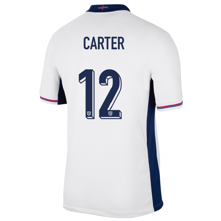 Mujer Fútbol Camiseta Inglaterra Jess Carter #12 Blanco 1ª Equipación 24-26