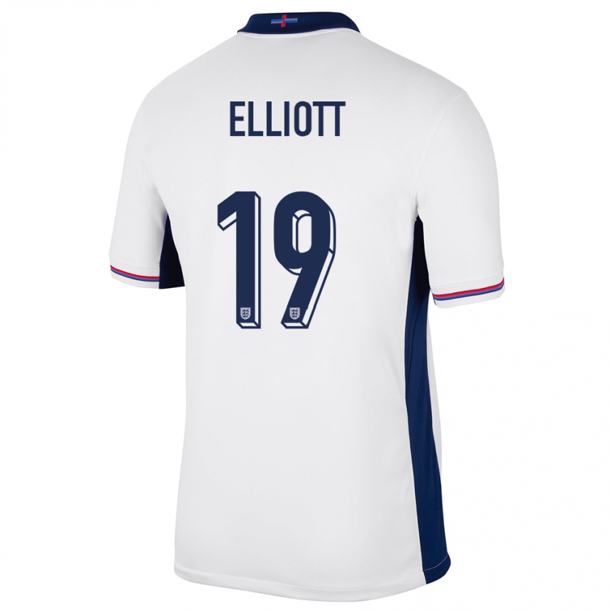 Mujer Fútbol Camiseta Inglaterra Harvey Elliott #19 Blanco 1ª Equipación 24-26