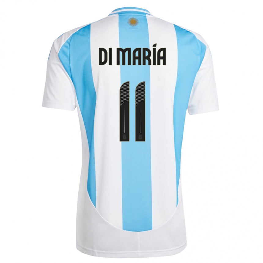 Mujer Fútbol Camiseta Argentina Angel Di Maria #11 Blanco Azul 1ª Equipación 24-26