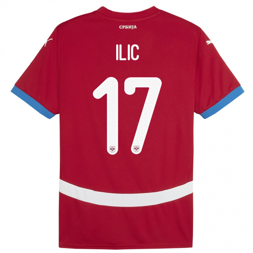 Mujer Fútbol Camiseta Serbia Ivan Ilic #17 Rojo 1ª Equipación 24-26