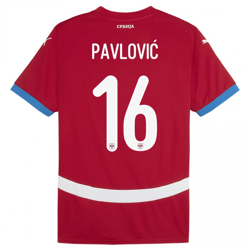 Mujer Fútbol Camiseta Serbia Sara Pavlovic #16 Rojo 1ª Equipación 24-26