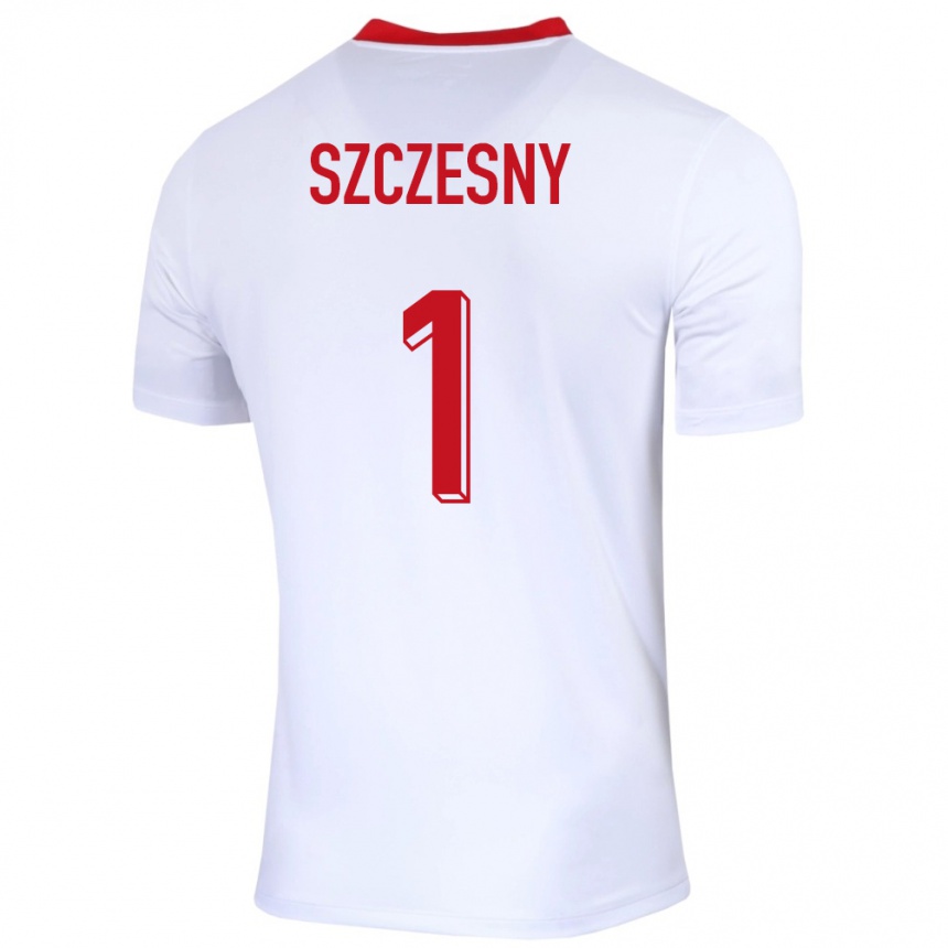 Mujer Fútbol Camiseta Polonia Wojciech Szczesny #1 Blanco 1ª Equipación 24-26