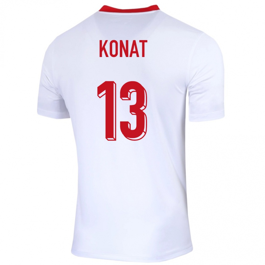 Mujer Fútbol Camiseta Polonia Katarzyna Konat #13 Blanco 1ª Equipación 24-26