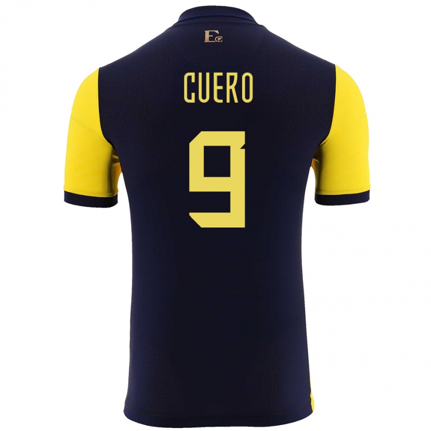 Mujer Fútbol Camiseta Ecuador Justin Cuero #9 Amarillo 1ª Equipación 24-26
