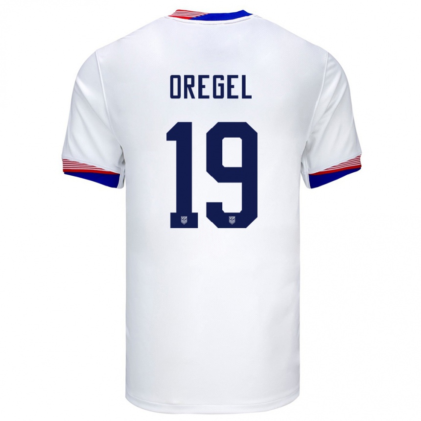 Mujer Fútbol Camiseta Estados Unidos Sergio Oregel #19 Blanco 1ª Equipación 24-26