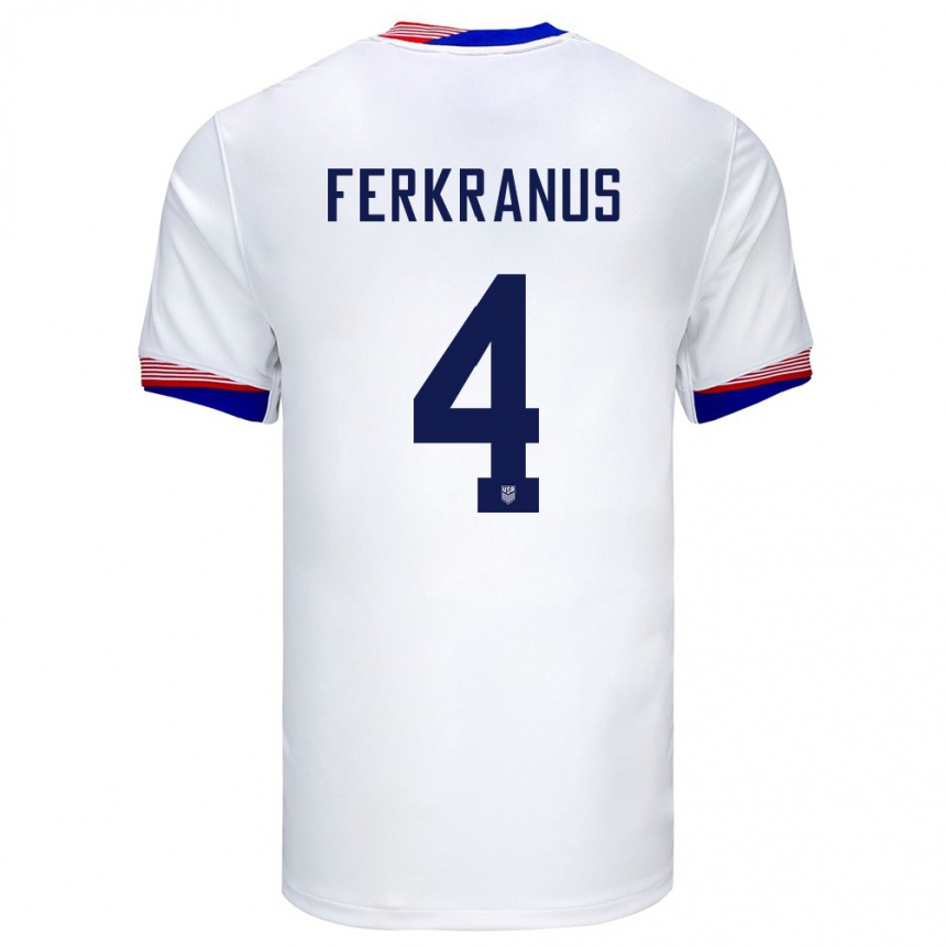 Mujer Fútbol Camiseta Estados Unidos Marcus Ferkranus #4 Blanco 1ª Equipación 24-26