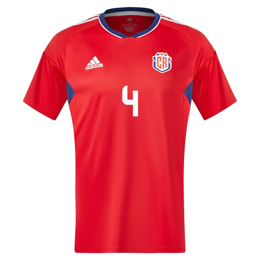 Mujer Fútbol Camiseta Costa Rica Juan Pablo Vargas #4 Rojo 1ª Equipación 24-26