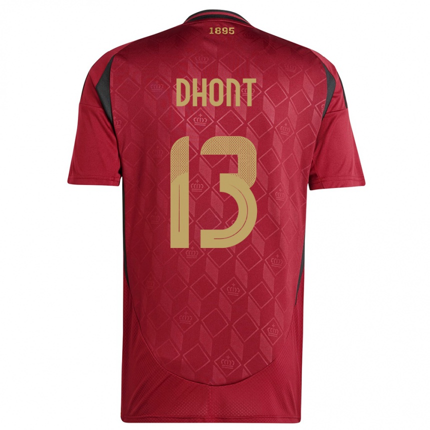 Mujer Fútbol Camiseta Bélgica Elena Dhont #13 Borgoña 1ª Equipación 24-26