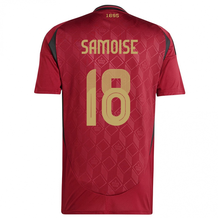 Mujer Fútbol Camiseta Bélgica Matisse Samoise #18 Borgoña 1ª Equipación 24-26
