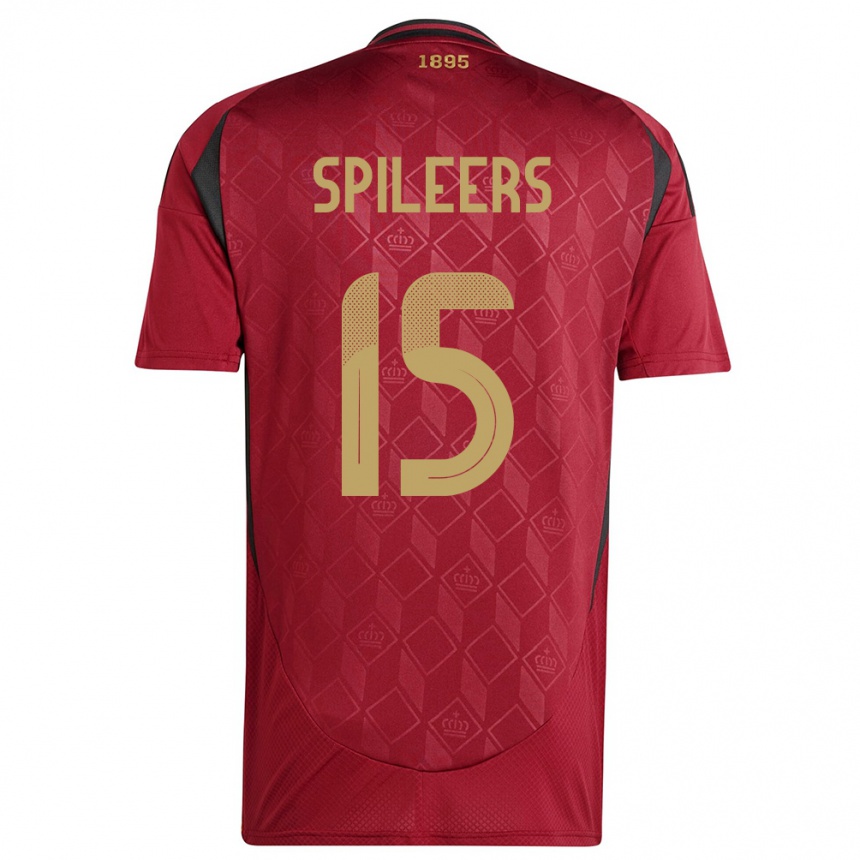 Mujer Fútbol Camiseta Bélgica Jorne Spileers #15 Borgoña 1ª Equipación 24-26