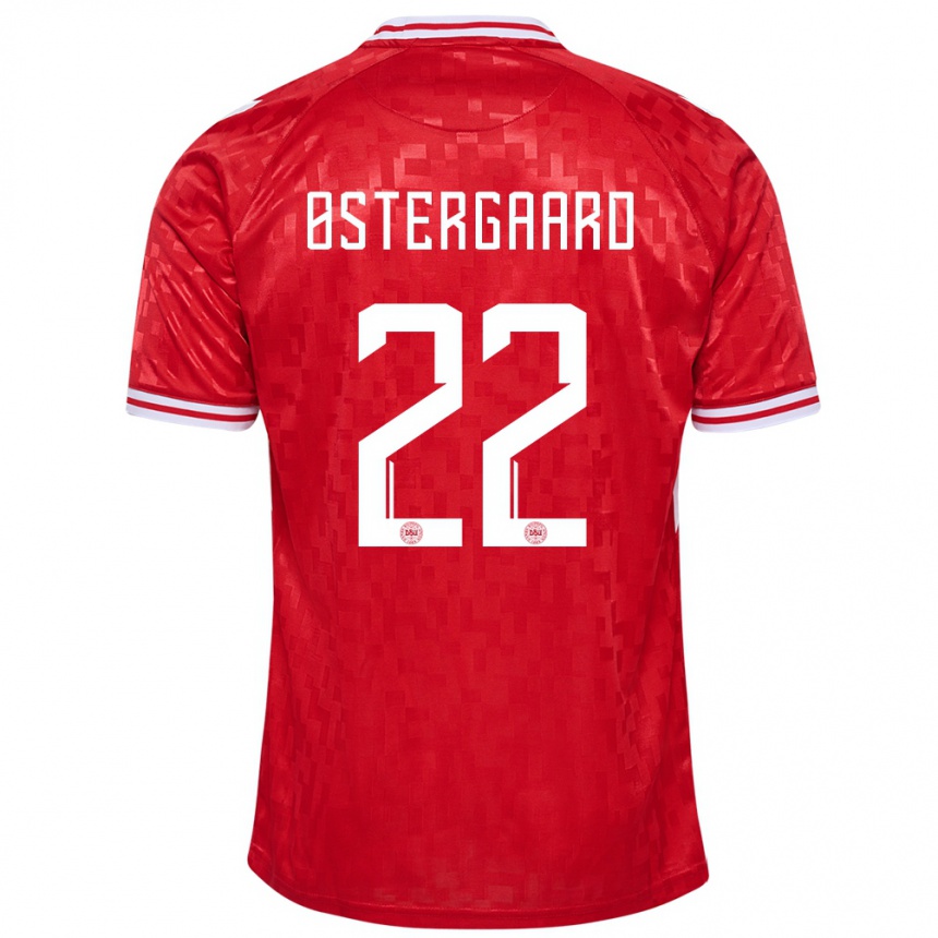 Mujer Fútbol Camiseta Dinamarca Maja Bay Ostergaard #22 Rojo 1ª Equipación 24-26