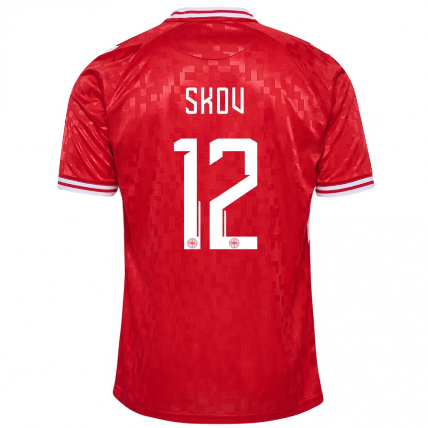 Mujer Fútbol Camiseta Dinamarca Robert Skov #12 Rojo 1ª Equipación 24-26