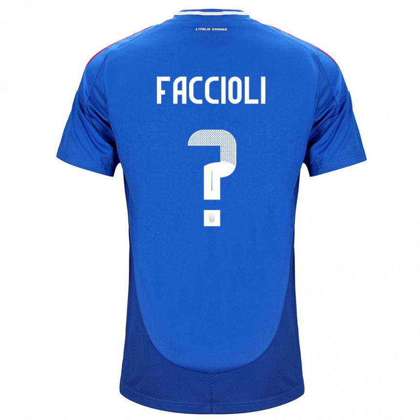Mujer Fútbol Camiseta Italia Pietro Faccioli #0 Azul 1ª Equipación 24-26