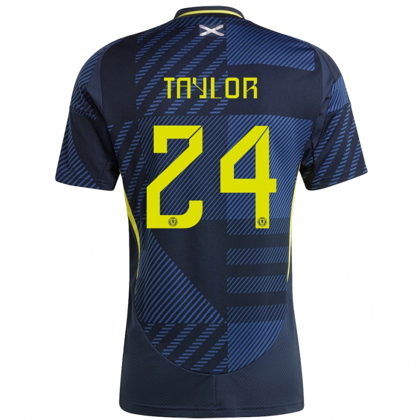 Mujer Fútbol Camiseta Escocia Greg Taylor #24 Azul Oscuro 1ª Equipación 24-26