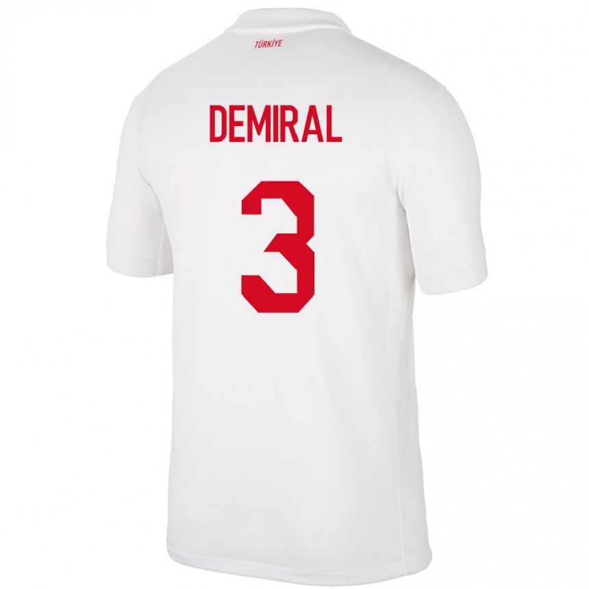 Mujer Fútbol Camiseta Turquía Merih Demiral #3 Blanco 1ª Equipación 24-26