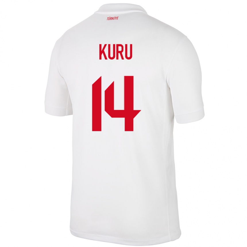 Mujer Fútbol Camiseta Turquía Büşra Kuru #14 Blanco 1ª Equipación 24-26