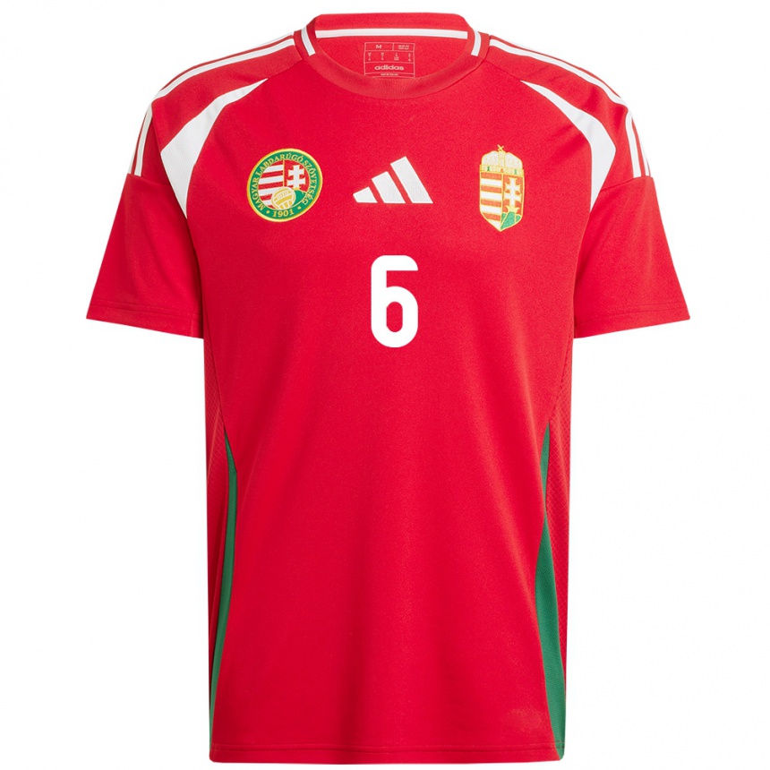 Mujer Fútbol Camiseta Hungría Willi Orbán #6 Rojo 1ª Equipación 24-26