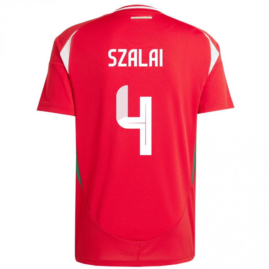 Mujer Fútbol Camiseta Hungría Attila Szalai #4 Rojo 1ª Equipación 24-26