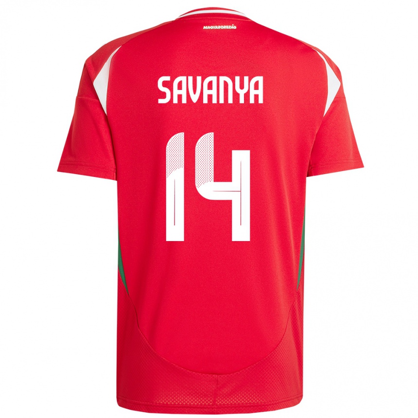 Mujer Fútbol Camiseta Hungría Csilla Savanya #14 Rojo 1ª Equipación 24-26