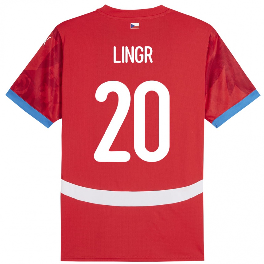 Mujer Fútbol Camiseta Chequia Ondrej Lingr #20 Rojo 1ª Equipación 24-26