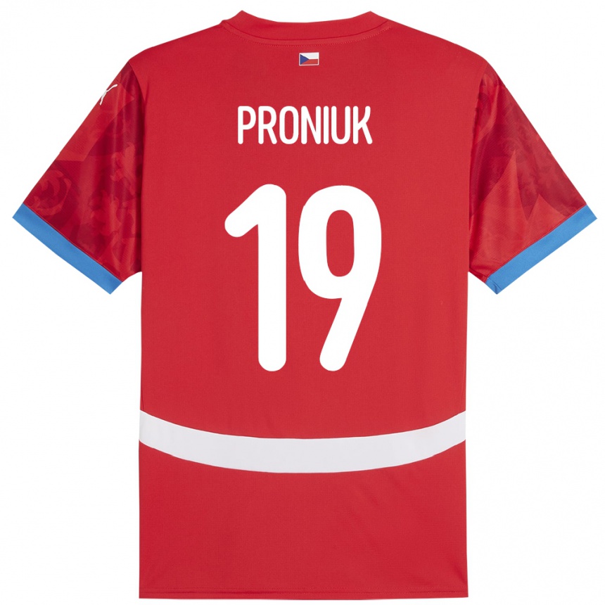 Mujer Fútbol Camiseta Chequia Adam Proniuk #19 Rojo 1ª Equipación 24-26