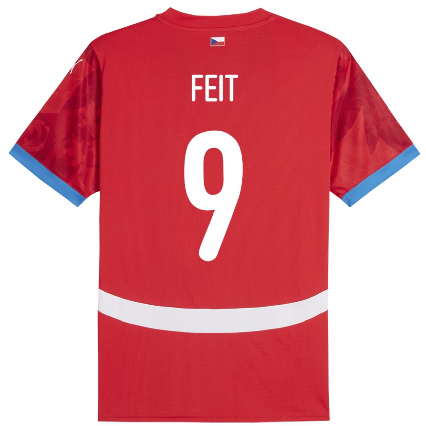 Mujer Fútbol Camiseta Chequia Jan Feit #9 Rojo 1ª Equipación 24-26