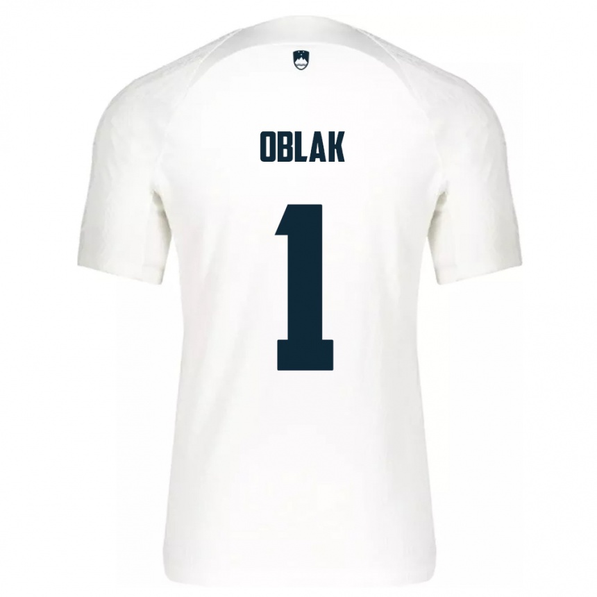 Mujer Fútbol Camiseta Eslovenia Jan Oblak #1 Blanco 1ª Equipación 24-26