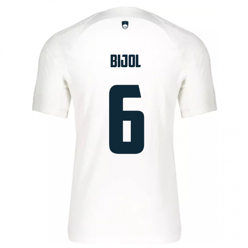 Mujer Fútbol Camiseta Eslovenia Jaka Bijol #6 Blanco 1ª Equipación 24-26