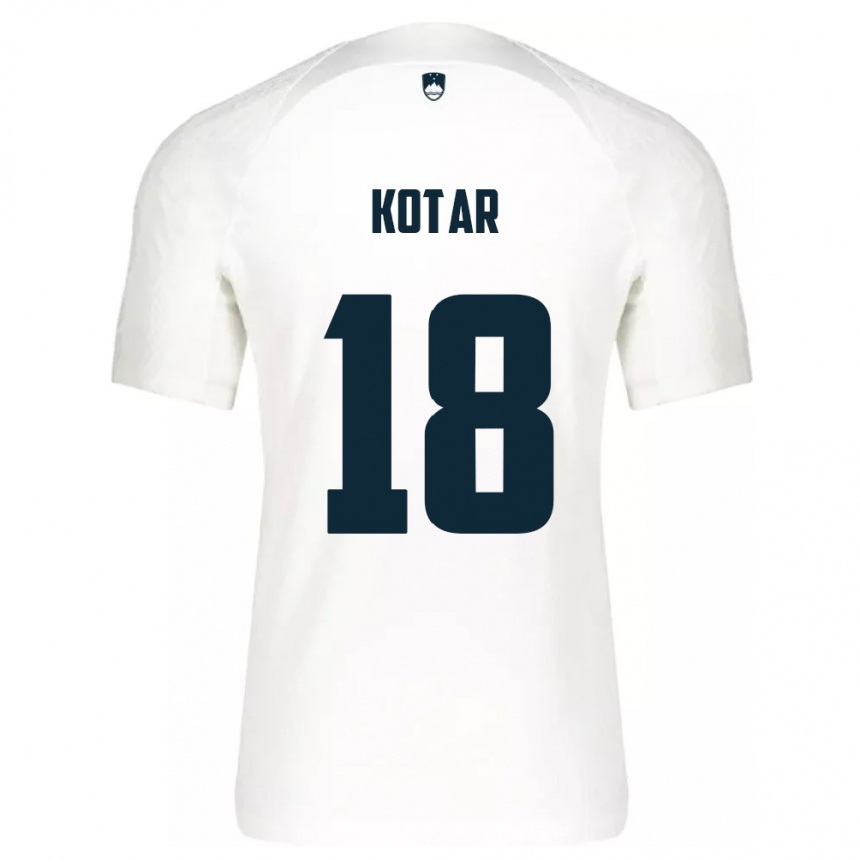 Mujer Fútbol Camiseta Eslovenia Tristan Kotar #18 Blanco 1ª Equipación 24-26