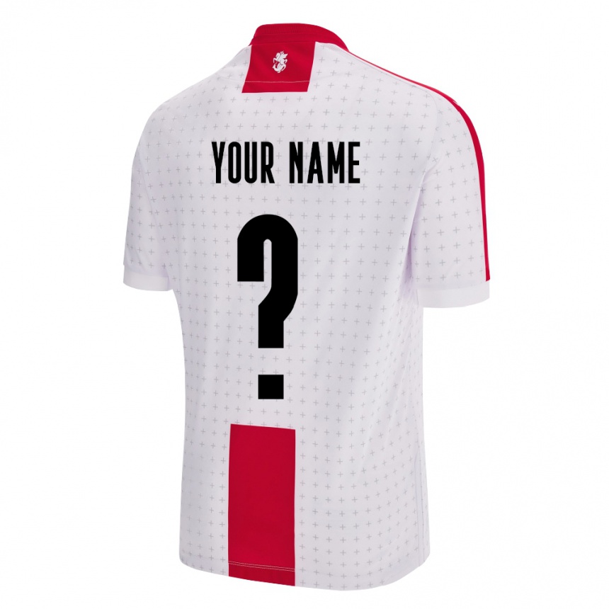 Mujer Fútbol Camiseta Georgia Su Nombre #0 Blanco 1ª Equipación 24-26