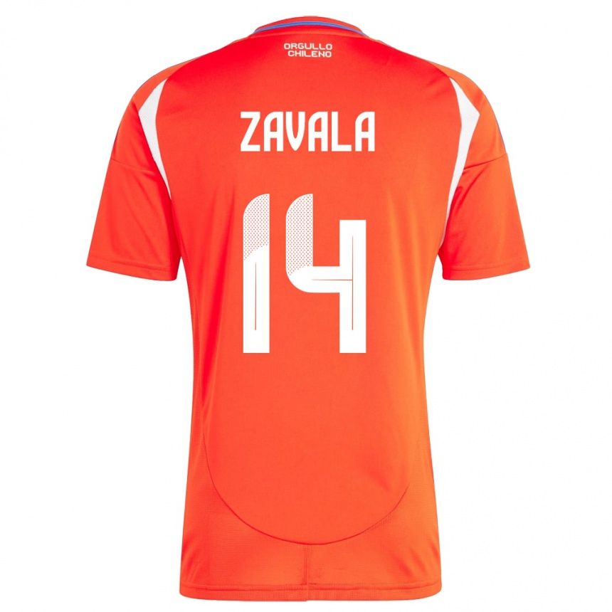 Mujer Fútbol Camiseta Chile Cristián Zavala #14 Rojo 1ª Equipación 24-26