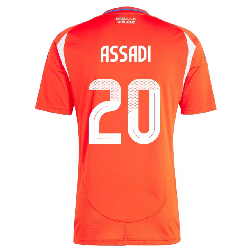 Mujer Fútbol Camiseta Chile Lucas Assadi #20 Rojo 1ª Equipación 24-26