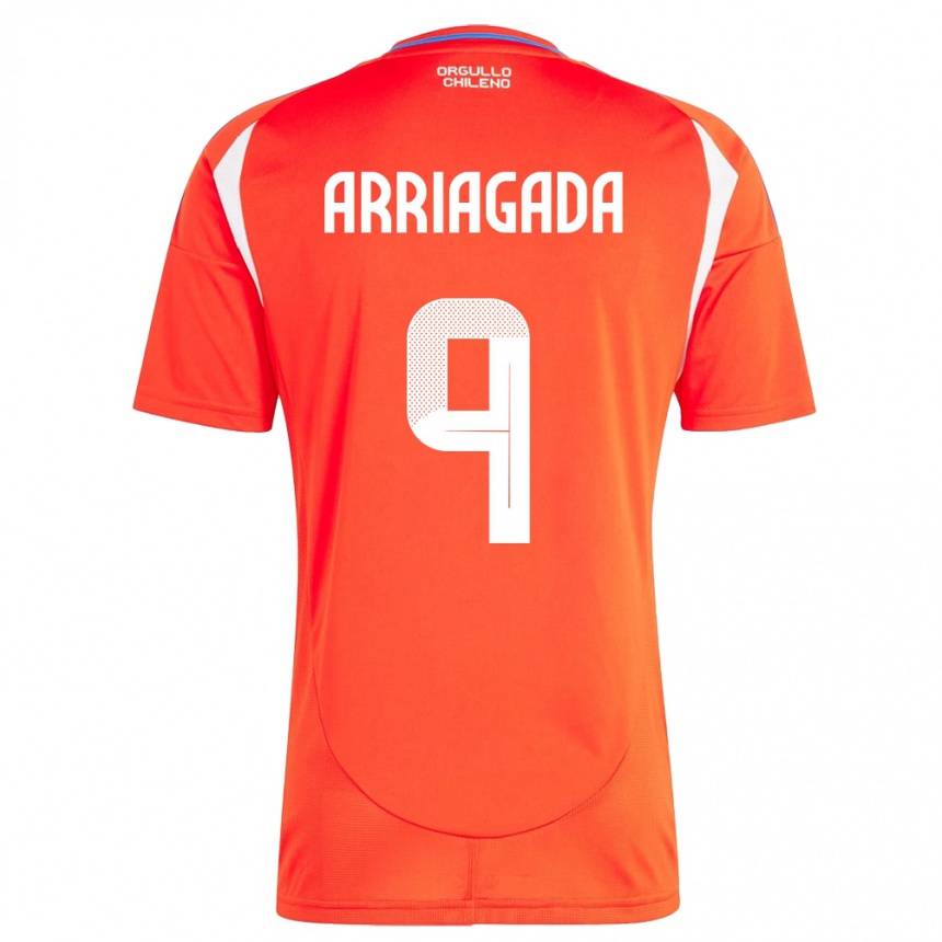 Mujer Fútbol Camiseta Chile Luciano Arriagada #9 Rojo 1ª Equipación 24-26