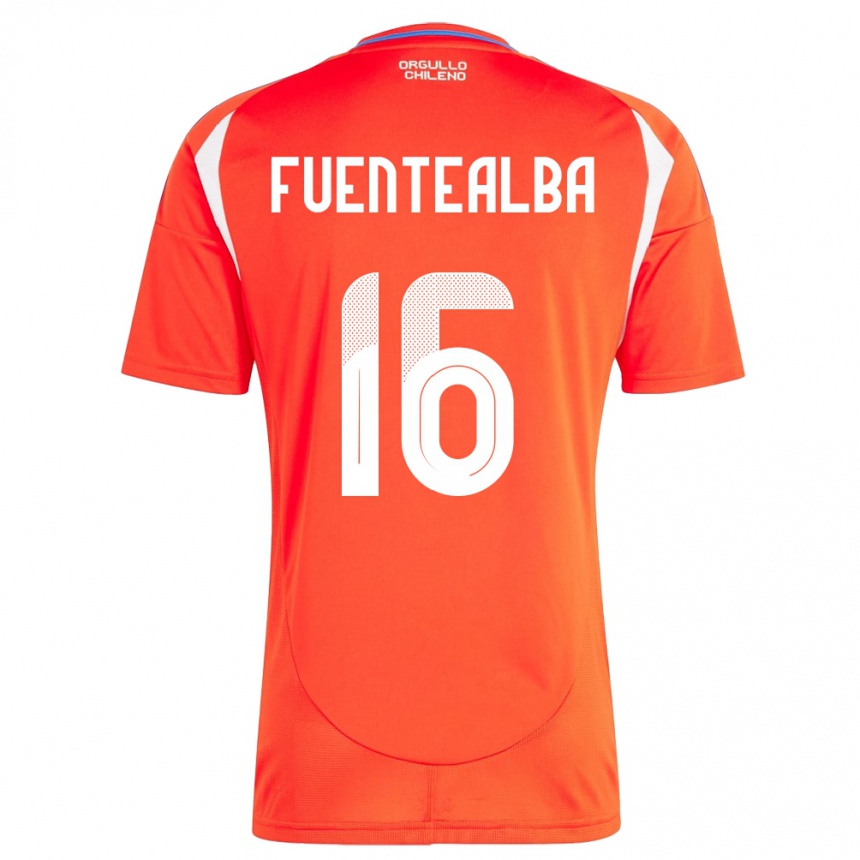 Mujer Fútbol Camiseta Chile Jeison Fuentealba #16 Rojo 1ª Equipación 24-26