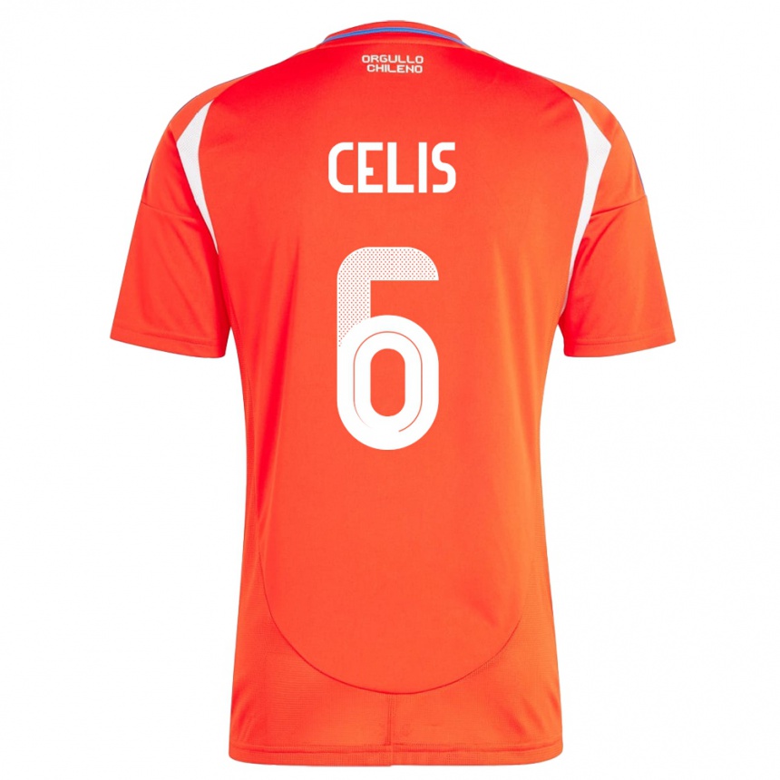 Mujer Fútbol Camiseta Chile Milovan Celis #6 Rojo 1ª Equipación 24-26