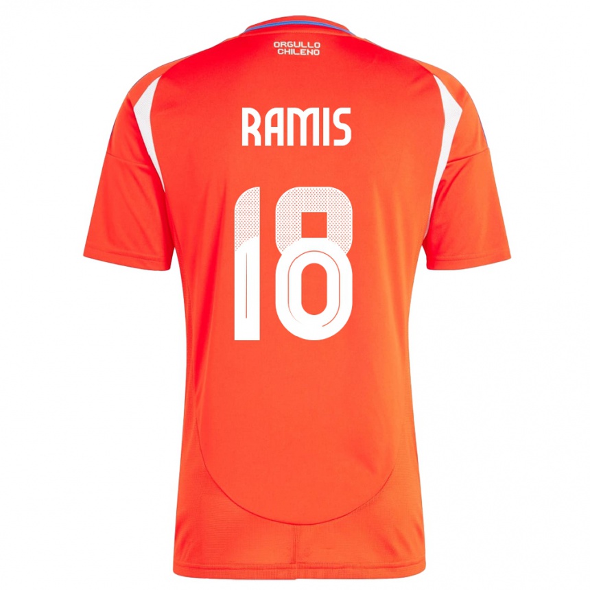 Mujer Fútbol Camiseta Chile Oliver Ramis #18 Rojo 1ª Equipación 24-26