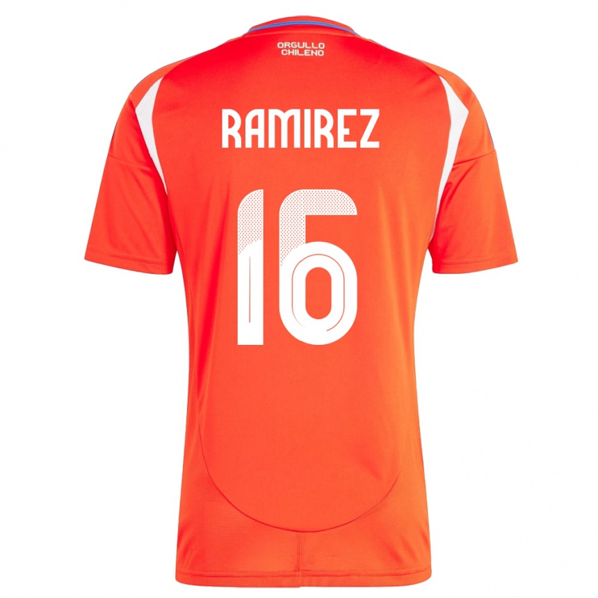 Mujer Fútbol Camiseta Chile Vicente Ramírez #16 Rojo 1ª Equipación 24-26