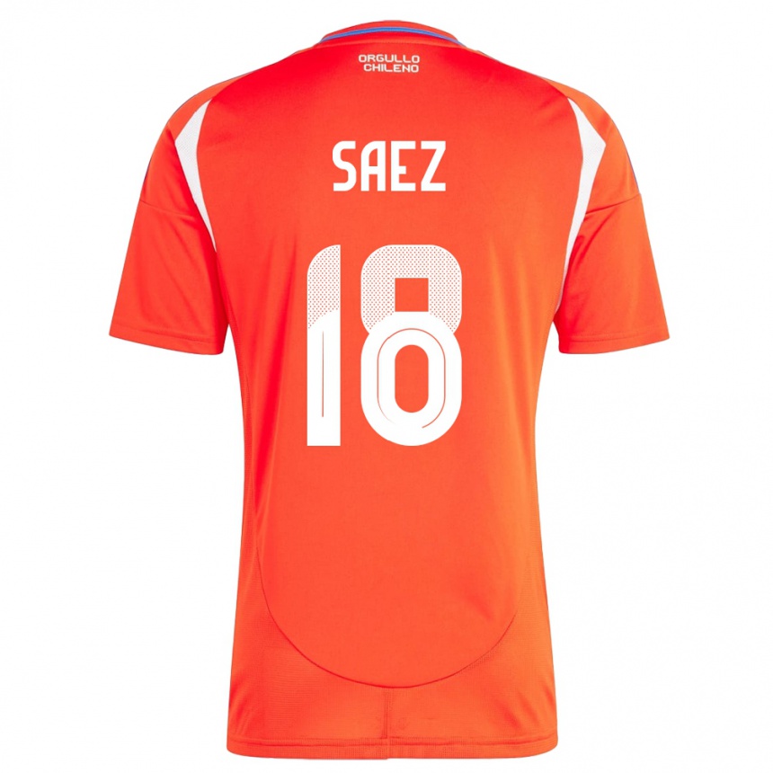 Mujer Fútbol Camiseta Chile Camila Sáez #18 Rojo 1ª Equipación 24-26