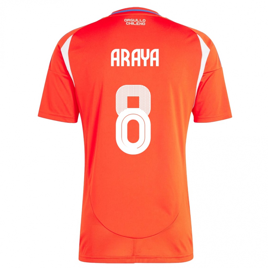 Mujer Fútbol Camiseta Chile Karen Araya #8 Rojo 1ª Equipación 24-26