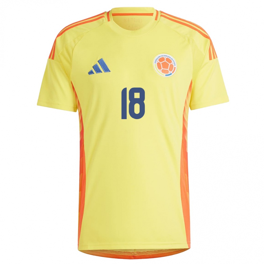 Mujer Fútbol Camiseta Colombia Linda Caicedo #18 Amarillo 1ª Equipación 24-26