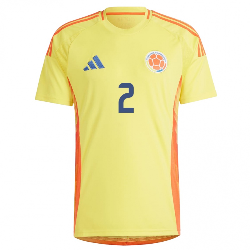 Mujer Fútbol Camiseta Colombia Mary Álvarez #2 Amarillo 1ª Equipación 24-26